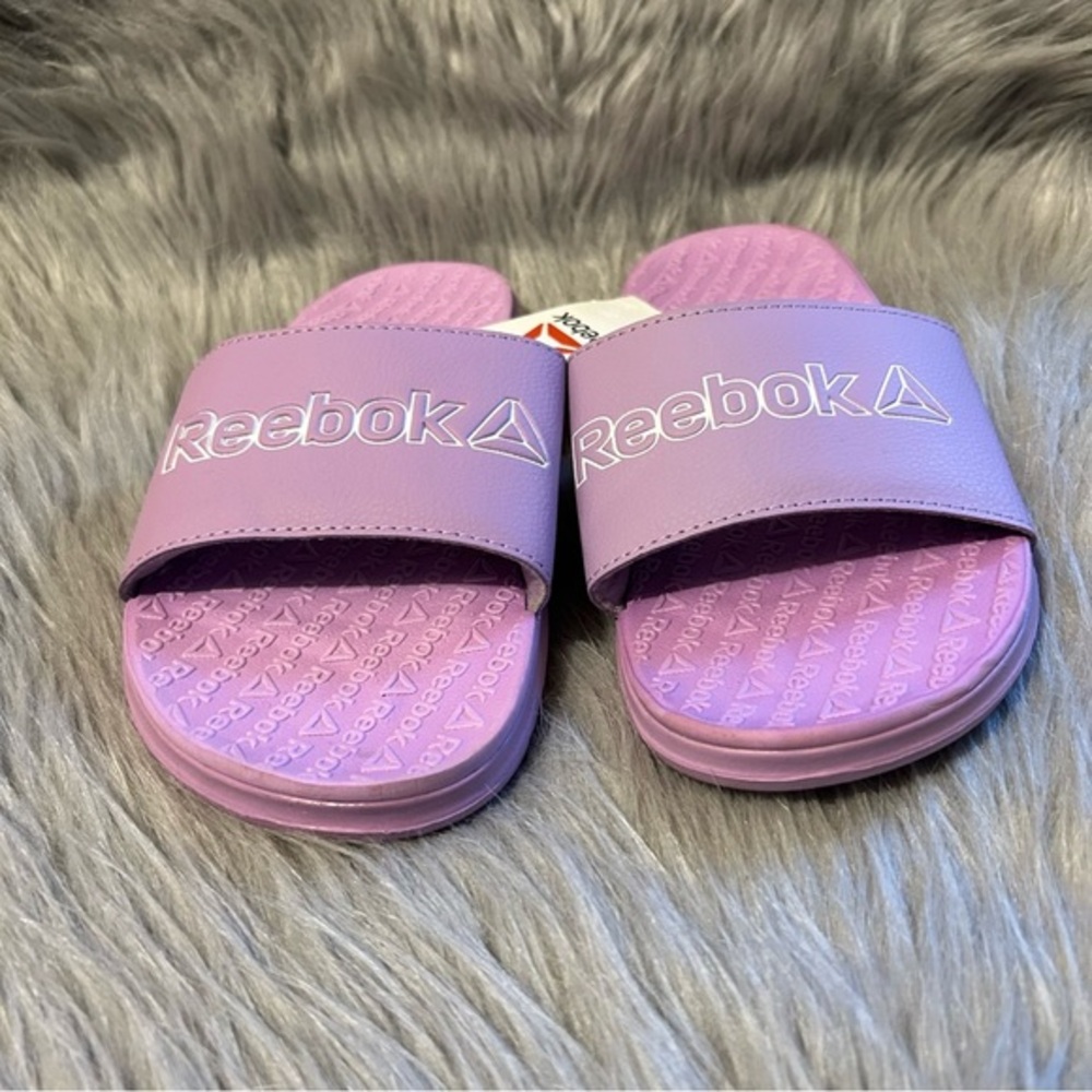 Reebok Slides Girl's Size 4 Purple Slip‎ On Sandals Shoes Lightweight NEW